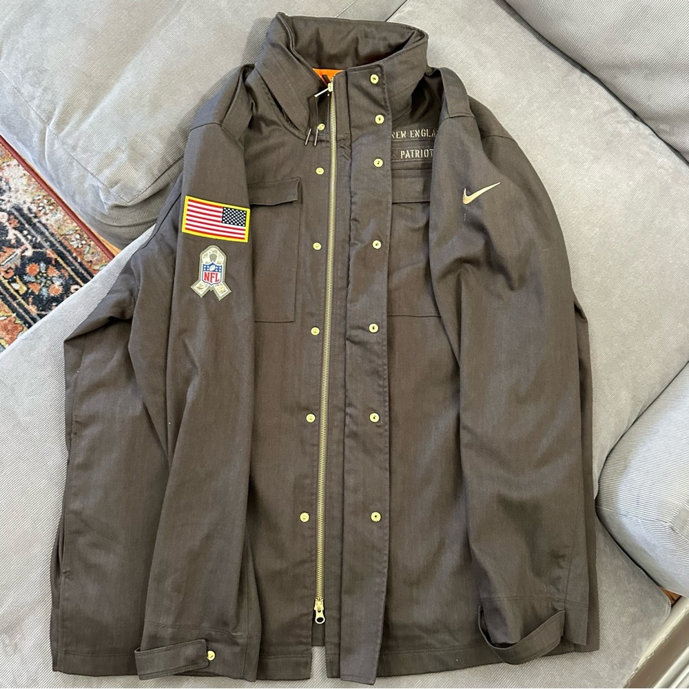 Nike NFL On field New England Patriots Military Support Coat - Swoosh Logo 3XL - Picture 6 of 16